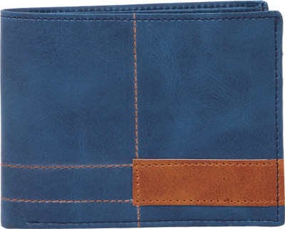 

VITO Men Casual Blue, Tan Artificial Leather Wallet(6 Card Slots)