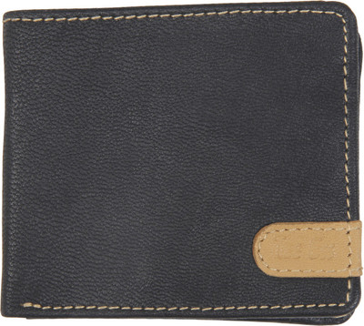 

Tee Ess Men Casual Black Genuine Leather Wallet(4 Card Slots), Beige;black