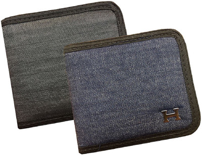 

FERRET Men Casual Black, Blue Fabric Wallet(6 Card Slots)
