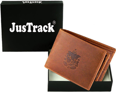 

Justrack Men Casual Brown Genuine Leather Wallet(8 Card Slots)