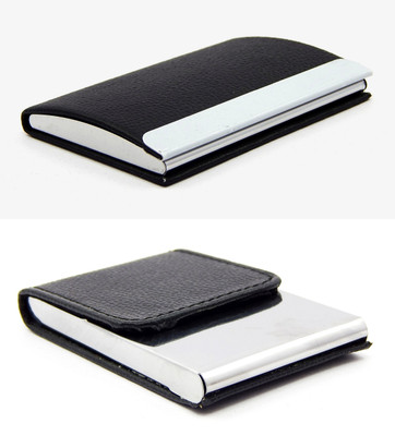

ELS Men Casual Black Artificial Leather Card Holder(8 Card Slots)
