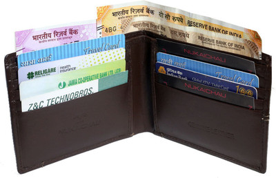 

NUKAICHAU Men Casual Khaki Genuine Leather Wallet(8 Card Slots)
