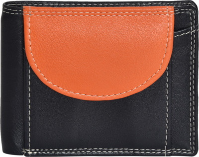 

Carmika Women Casual Orange, Black Genuine Leather Wallet(8 Card Slots), Black;orange