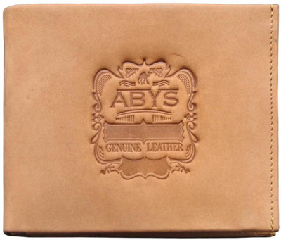 

ABYS Men Casual Beige Genuine Leather Wallet(8 Card Slots), Tan