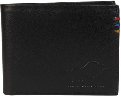 

BULL & BUFFEL Men Casual Black Genuine Leather Wallet(7 Card Slots), Black-02