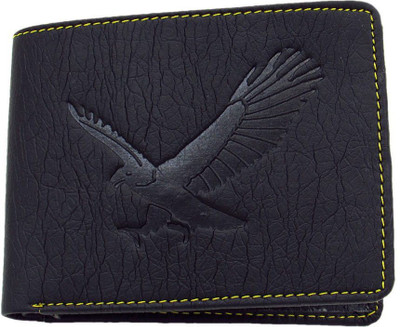 

OODI Men Casual Blue Genuine Leather Wallet(10 Card Slots), Black