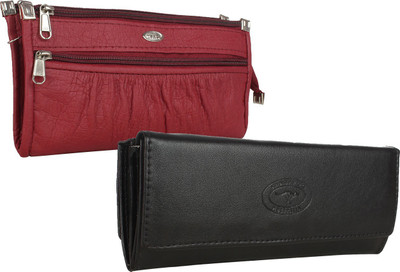 

Element Cart Women Maroon, Black Artificial Leather Wallet(5 Card Slots), Black;maroon