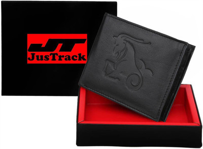 

JusTrack Men Black Genuine Leather Wallet(1 Card Slot)
