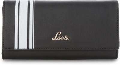 

Lavie Women Black Genuine Leather Wallet(2 Card Slots)