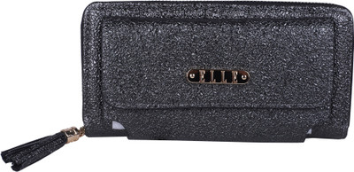 

ELLE Women Evening/Party Black Artificial Leather Wallet(4 Card Slots)