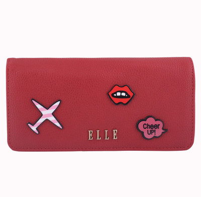 

ELLE Women Casual Red Artificial Leather Wallet(11 Card Slots)