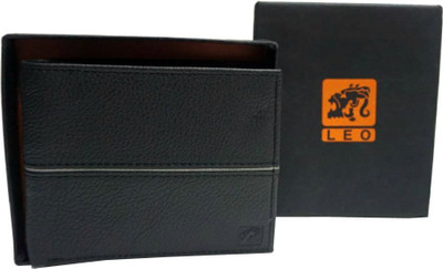 

Leo Men Casual Black Genuine Leather Wallet(8 Card Slots)