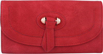 ELLE Women Casual Red Artificial Leather Wallet(12 Card Slots)