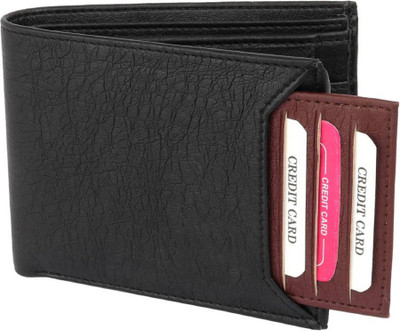

iBex Men Casual Black Artificial Leather Wallet(5 Card Slots), Black & brown