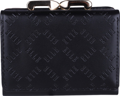 

ELLE Women Casual Black Artificial Leather Wallet(4 Card Slots)