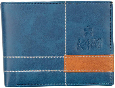KAIN Men Casual Blue Genuine Leather Wallet(6 Card Slots)