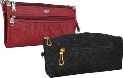 

Element Cart Women Casual Maroon, Black Artificial Leather Wallet(5 Card Slots), Black;maroon