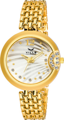 

Vills Laurrens VL-7011 Stunning Crystal Studded (Golden) Watch - For Girls