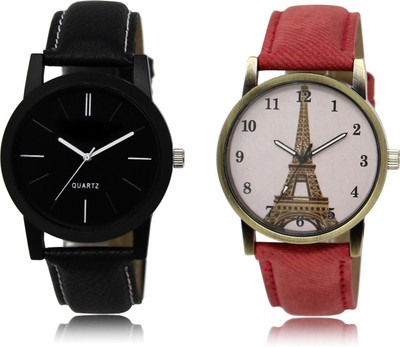 

The Shopoholic Latest Fashionable Black And Pink Dial Analog Watch For Boys And Girls Watches For Couple Watch - For Men & Women