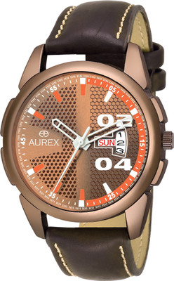 AUREX AX-GR153-BRBR Brown Dial Day And Date Functioning Watch - For Men