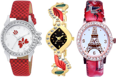 

TRUE KART NEW LOOK Stylish Eiffel Tower & butterfly Printed Dial Leather Belt Combo 103257 Watch - For Women