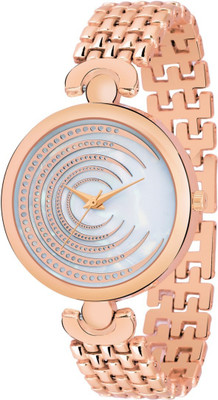 

Celora 528 Analogue White Dial Rose Gold Metal Strap Unique Watch - For Women