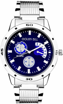 

Golden Bell 751GB New Exclusive Original Blue Dial Silver Steel Chain Analog Watch - For Men