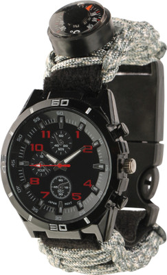 

Paracord Emergency Survival Hiking Watch - For Men