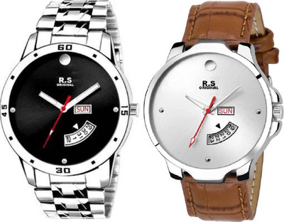 

R S Original DAY AND DATE WHITE DIAL Watch - For Men