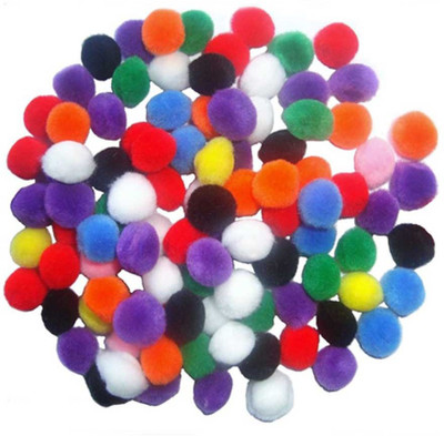 

mrithi Mixed colour 10 mm Pom pom balls for earring making - 200 Nos