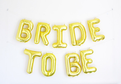 

Bash N Splash Solid Bride To Be Party Foil Balloon Golden Set Pack of 1 Set Balloon Letter Balloon(Gold, Pack of 1)