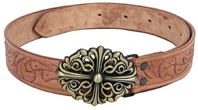 

SRI Men Brown Genuine Leather Belt
