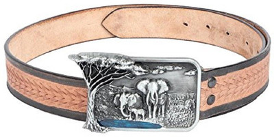 

SRI Men Brown Genuine Leather Belt