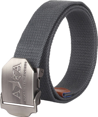 

S N Group Men Casual Grey Canvas Reversible Belt