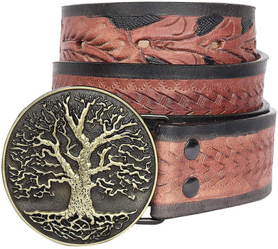 

SRI Men Brown Genuine Leather Belt