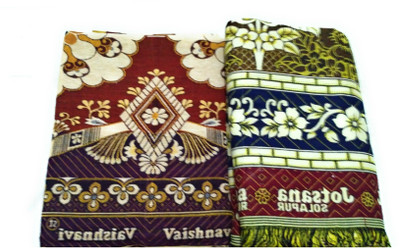 Cotton colors Self Design Single Top Sheet for  Mild Winter(Cotton, Multicolor)
