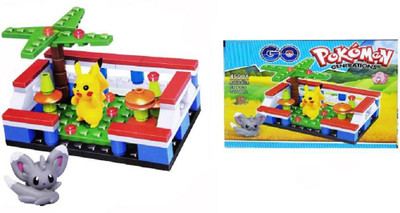

Bestie Toys Pokemon go Generation 3D Block Set with 4 Mini Figure Puzzle Learning Toy for Kids(Multicolor)