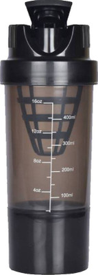 

JMO27Deals Gym Shaker, Sipper, Bottle Black ML 500 Shaker(Pack of 1, Black)