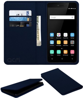 ACM Flip Cover for Gionee Pioneer P5l(Blue, Cases with Holder, Pack of: 1)