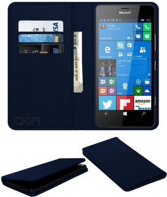 ACM Flip Cover for Microsoft Lumia 950(Blue, Cases with Holder, Pack of: 1)