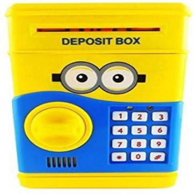 

Ishan creation oney Safe ATM Smart Electronic Lock Piggy Bank for Coin/Note Safe with Locker Key Coin Bank Minion Coin Bank Coin Bank(Yellow)