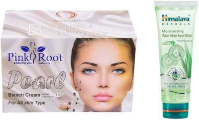 

Pink Root PEARL BLEACH 250G WITH ALOE VERA FACE WASH(Set of 2)