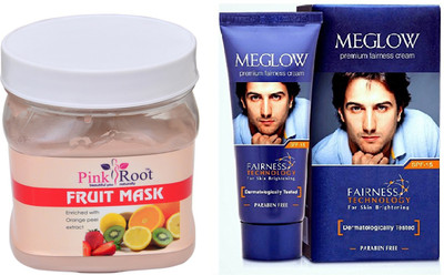 

Pink Root FRUIT MASK 500ML WITH MEGLOW MEN FAIRNESS CREAM (SPF-15)(Set of 2)