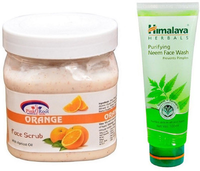 

Pink Root ORANGE SCRUB 500ML WITH HIMALAYA NEEM FACE WASH(Set of 2)