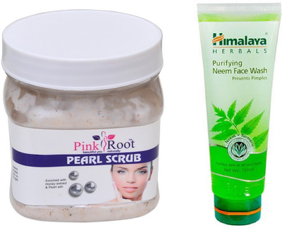 

Pink Root PEARL SCRUB 500ML WITH HIMALAYA NEEM FACE WASH(Set of 2)