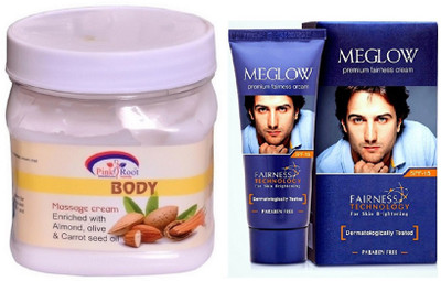 

Pink Root BODY MASSAGE CREAM 500ML WITH MEGLOW MEN FAIRNESS CREAM (SPF-15)(Set of 2)