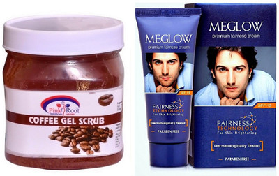

Pink Root COFFEE SCRUB 500ML WITH MEGLOW MEN FAIRNESS CREAM (SPF-15)(Set of 2)