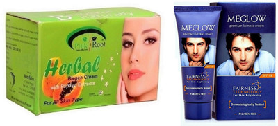 

Pink Root HERBAL BLEACH 250G WITH MEGLOW MEN FAIRNESS CREAM (SPF-15)(Set of 2)
