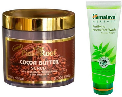

Pink Root COCOA BUTTER SCRUB 100G WITH NEEM FACE WASH(Set of 2)