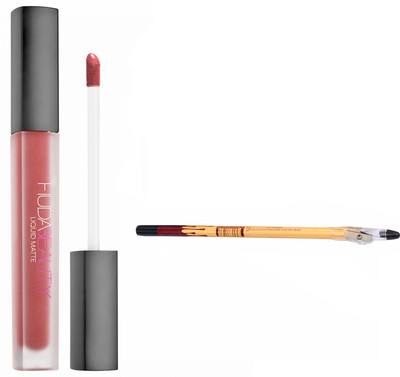 

Huda Beauty Long lasting Liquid Matte Bomshell Colour Lipstick 5 Ml with Eye Kajal(Set of 1)